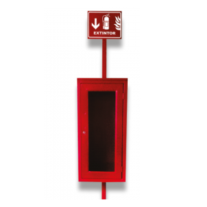 BASE TUBULAR CON GABINETE PARA EXTINTOR PQS
